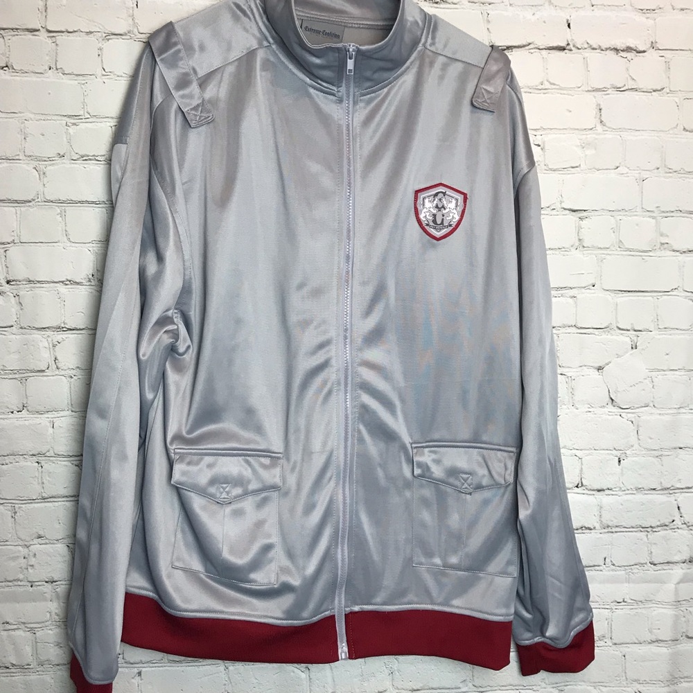 Gray and burgundy track Jacket
